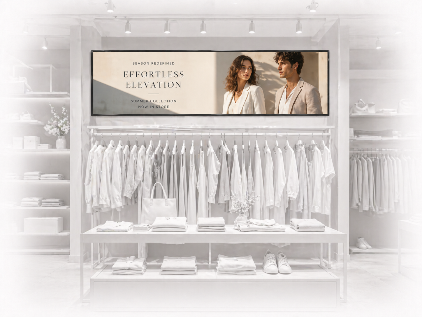 Luxury fashion store with Lumic bar display